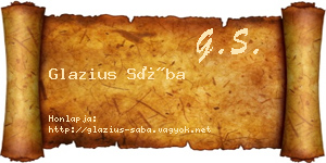 Glazius Sába névjegykártya